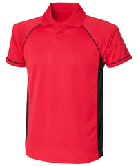Finden & Hales Panel Performance Polo - Red/Black/Black