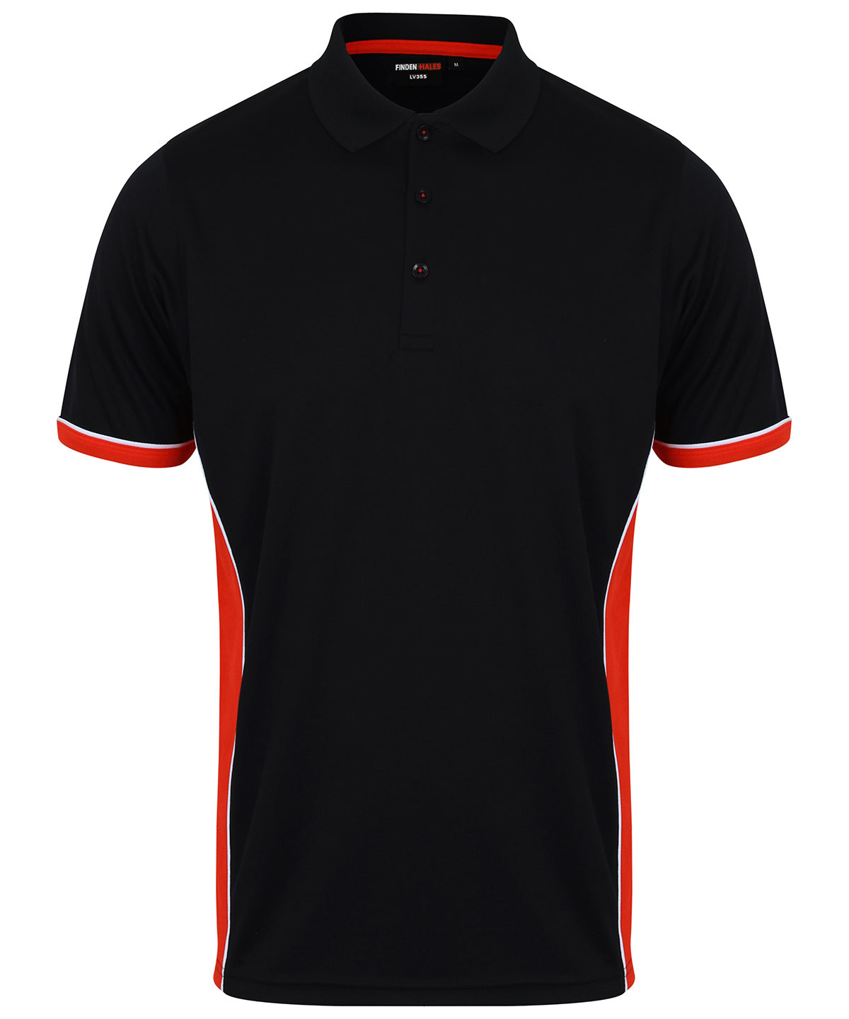 Finden & Hales Panel Polo - Black/Red/White