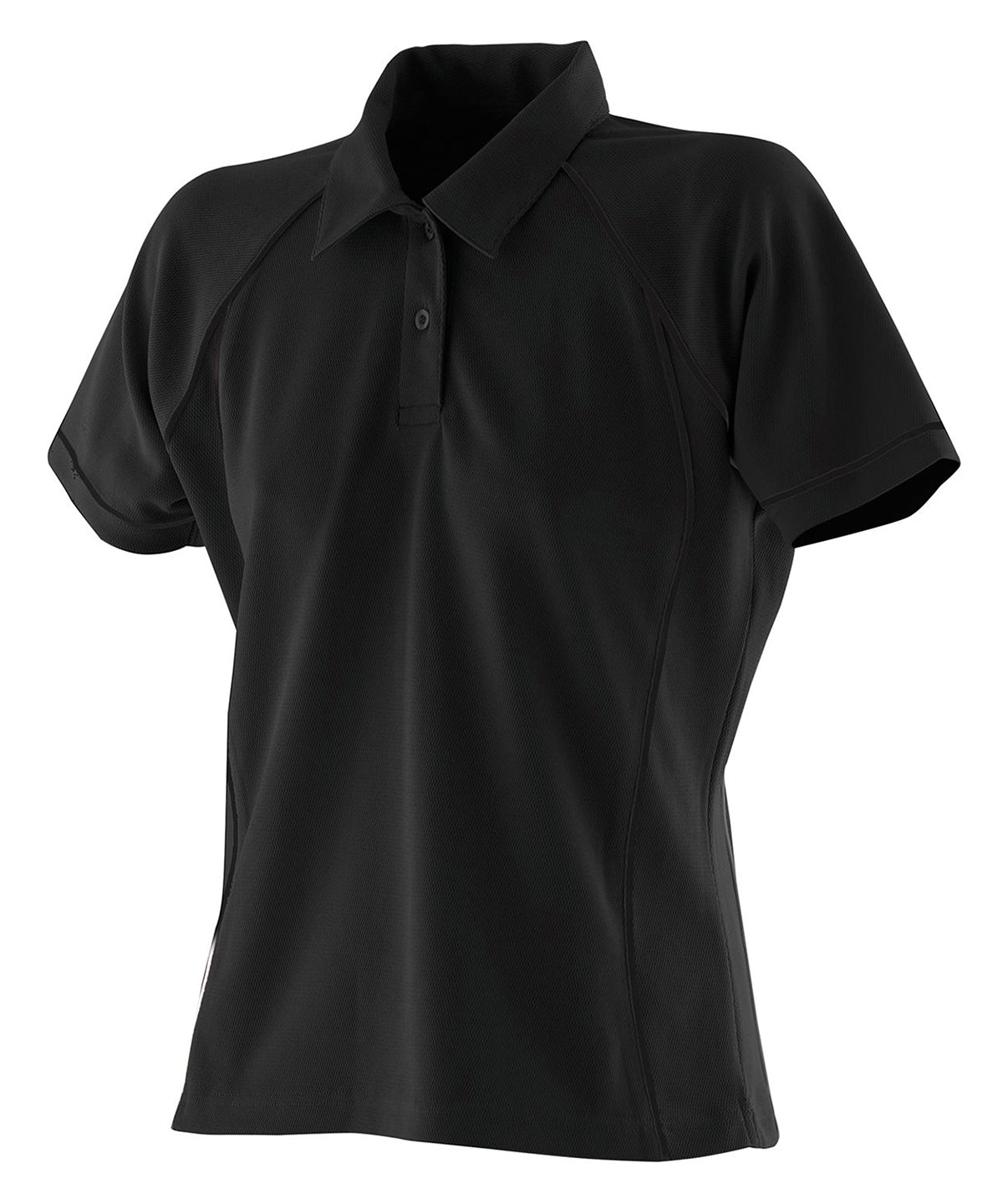 Finden & Hales Women's Piped Performance Polo - Black/Black