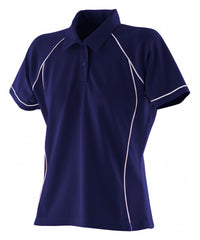 Finden & Hales Women's Piped Performance Polo - Navy/White