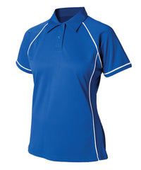 Finden & Hales Women's Piped Performance Polo - Royal/White