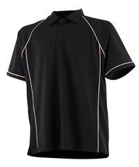 Finden & Hales Kids Piped Performance Polo - Black/White†