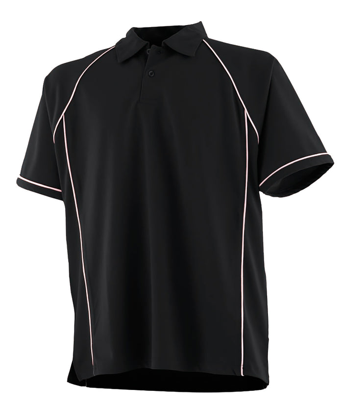 Finden & Hales Kids Piped Performance Polo - Black/White†