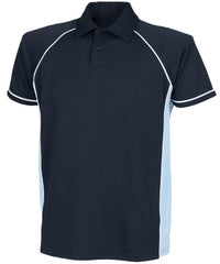 Finden & Hales Kids Piped Performance Polo - Navy/Sky/White