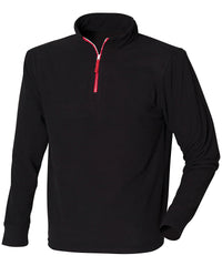 Finden & Hales ¼ Zip Long Sleeve Fleece Piped - Black/Red/White