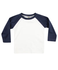 Larkwood Long Sleeve Baseball T-shirt - White/Navy