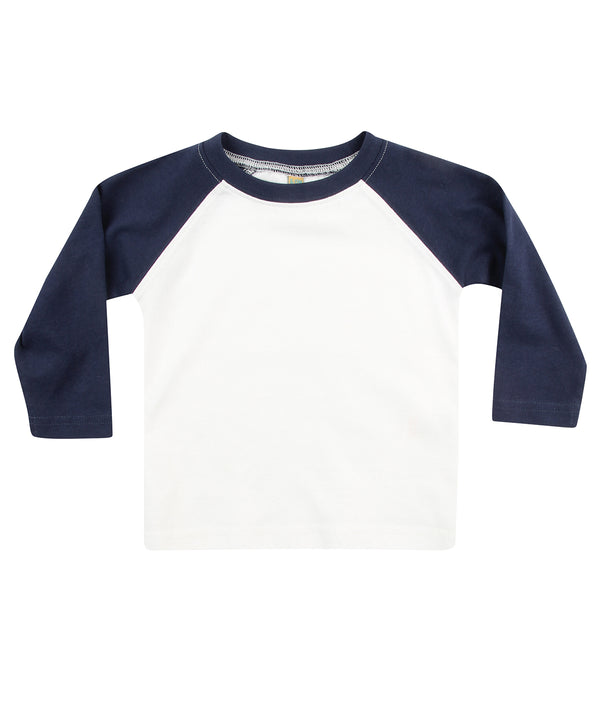 Larkwood Long Sleeve Baseball T-shirt - White/Navy