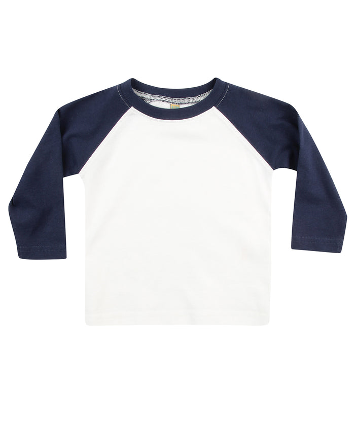 Larkwood Long Sleeve Baseball T-shirt - White/Navy