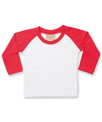 Larkwood Long Sleeve Baseball T-shirt - White/Red