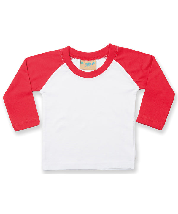 Larkwood Long Sleeve Baseball T-shirt - White/Red