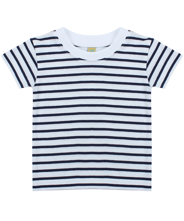 Larkwood Short Sleeve Striped T-shirt - White/Oxford Navy