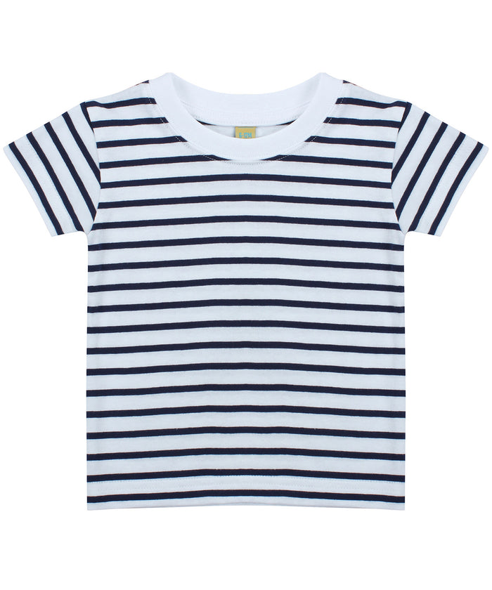 Larkwood Short Sleeve Striped T-shirt - White/Oxford Navy
