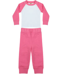 Larkwood Children's Pyjamas - Candyfloss Pink/White