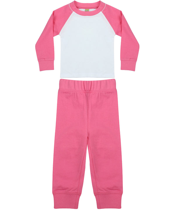 Larkwood Children's Pyjamas - Candyfloss Pink/White