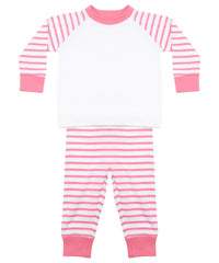 Larkwood Striped Pyjamas - Pink Stripe/White