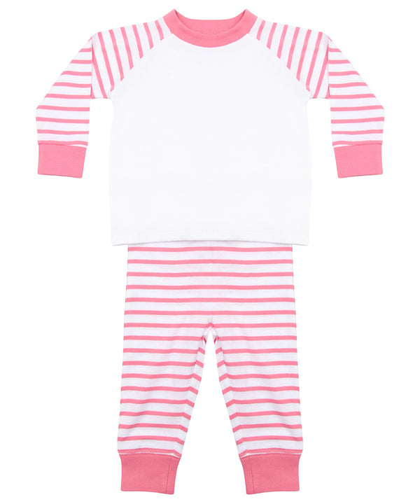Larkwood Striped Pyjamas - Pink Stripe/White