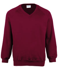 Maddins Kids Coloursure™ V-neck Sweatshirt - Burgundy