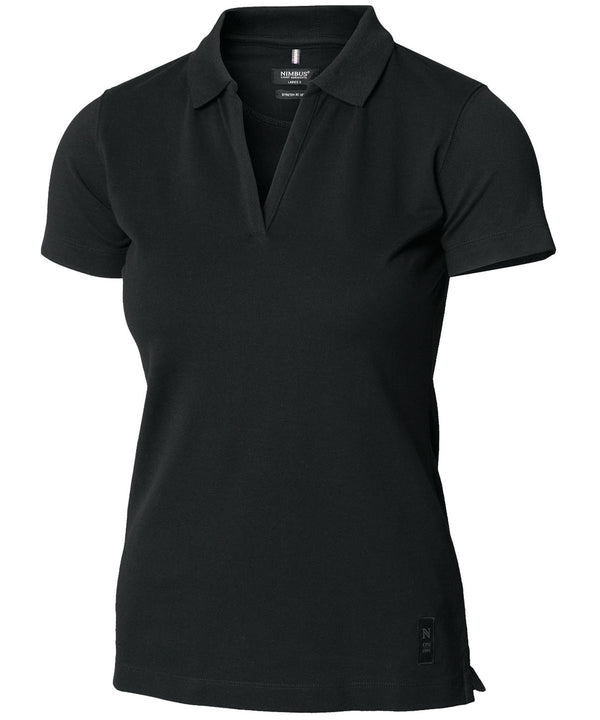 Nimbus Women’s Harvard V-neck – Stretch Deluxe Polo - Black