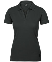 Nimbus Women’s Harvard V-neck – Stretch Deluxe Polo - Charcoal