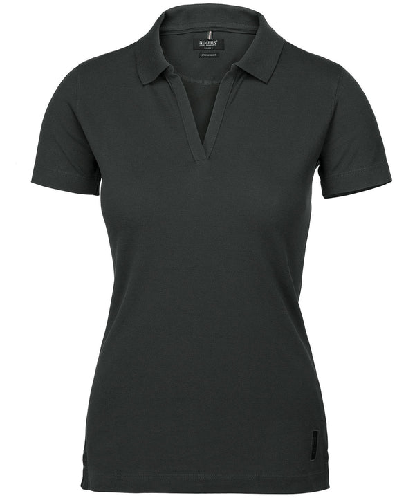 Nimbus Women’s Harvard V-neck – Stretch Deluxe Polo - Charcoal