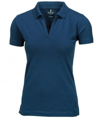 Nimbus Women’s Harvard V-neck – Stretch Deluxe Polo - Indigo Blue