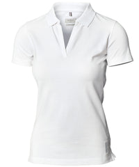 Nimbus Women’s Harvard V-neck – Stretch Deluxe Polo - White