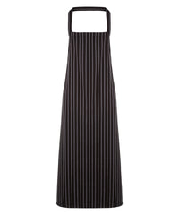 Premier Striped Bib Apron - Black/Grey
