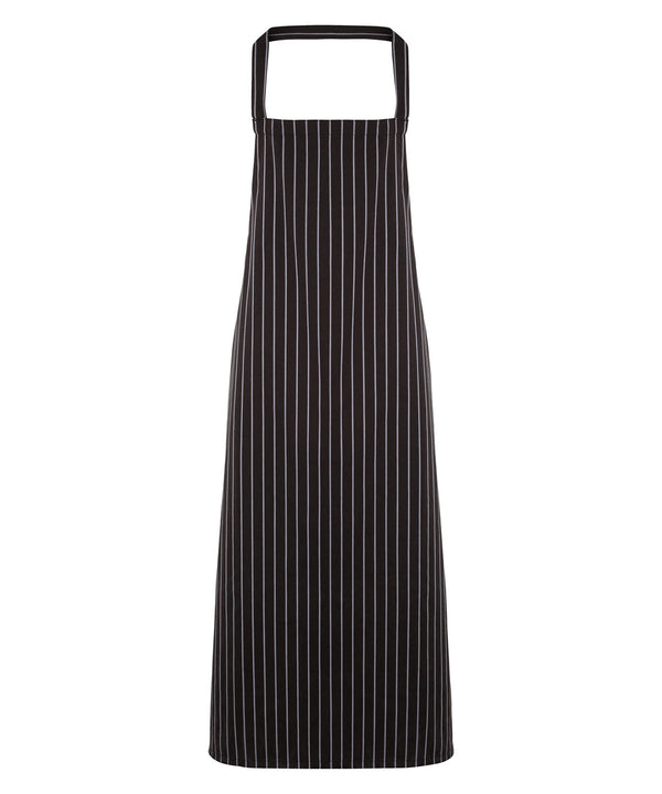 Premier Striped Bib Apron - Black/Grey