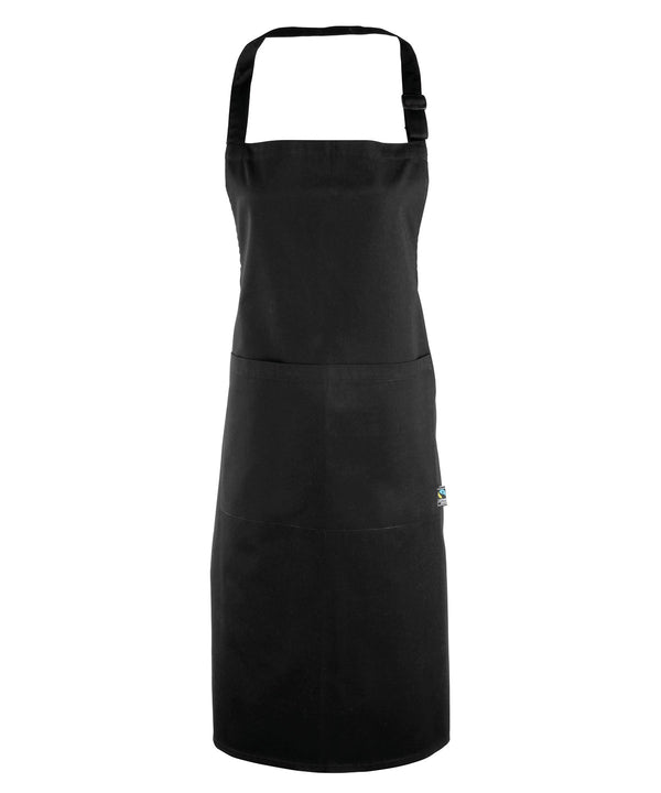 Premier Cotton Bib Apron, Organic and Fairtrade Certified - Black