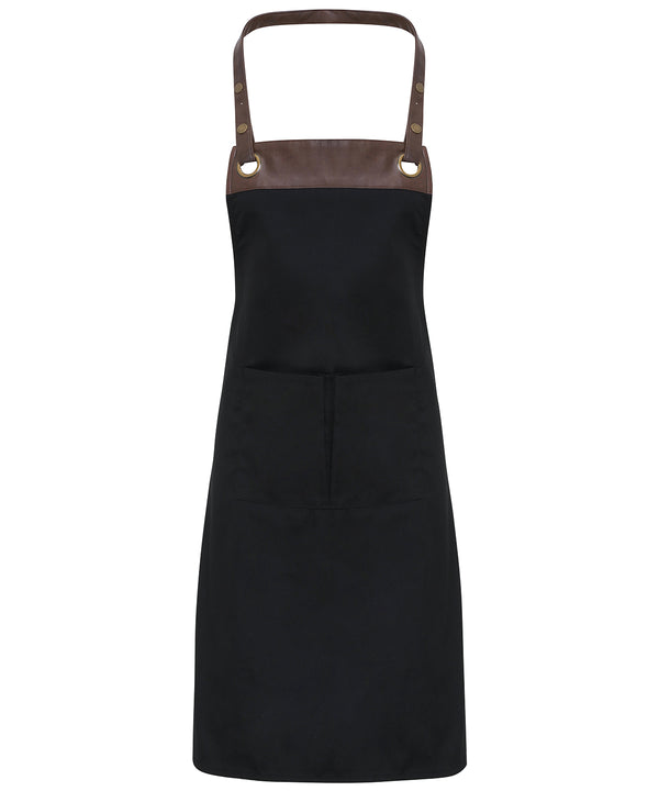 Premier Espresso Bib Apron - Black/Brown