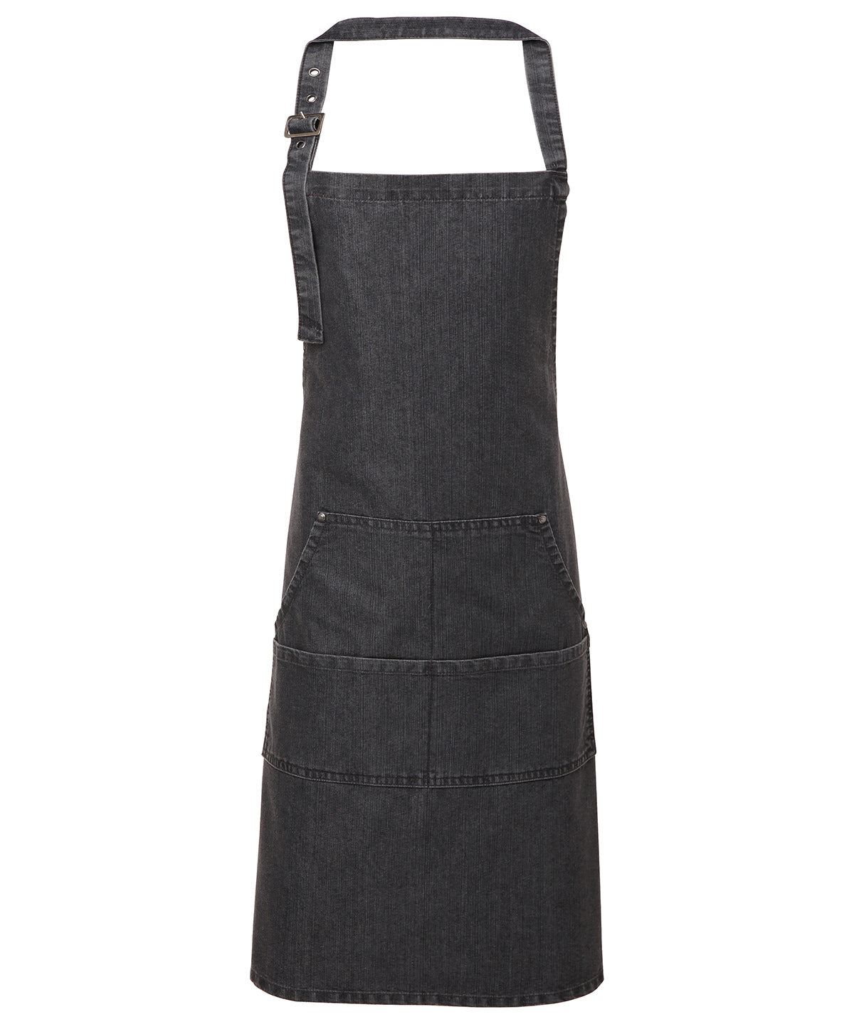Premier Jeans Stitch Bib Apron - Black Denim