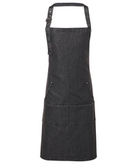 Premier Jeans Stitch Bib Apron - Black Denim