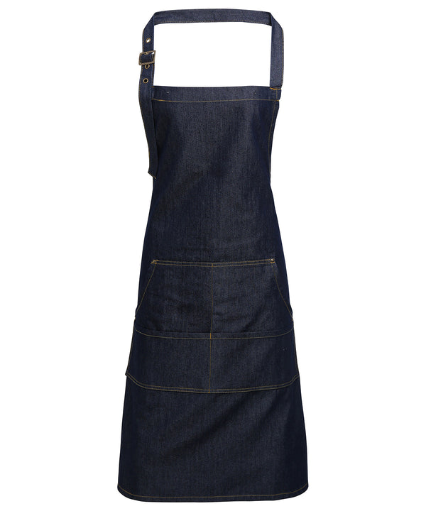 Premier Jeans Stitch Bib Apron - Indigo Denim