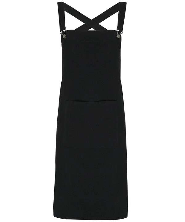 Premier Cross Back 'barista' Bib Apron - Black