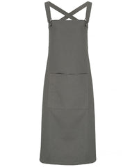 Premier Cross Back 'barista' Bib Apron - Dark Grey
