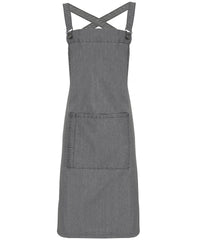 Premier Cross Back 'barista' Bib Apron - Grey Denim