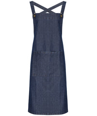 Premier Cross Back 'barista' Bib Apron - Indigo Denim
