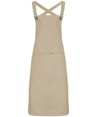 Premier Cross Back 'barista' Bib Apron - Khaki