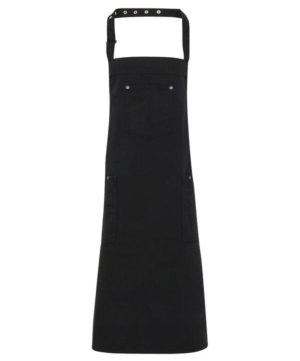 Premier Chino Cotton Bib Apron - Black