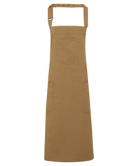 Premier Chino Cotton Bib Apron - Khaki