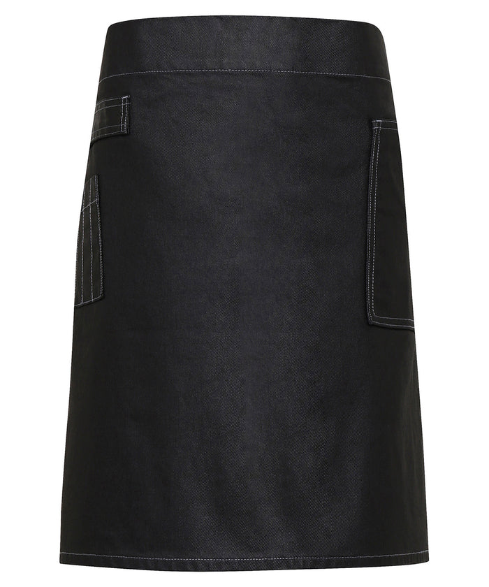 Premier Division Waxed-look Denim Waist Apron - Black Denim