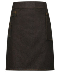 Premier Division Waxed-look Denim Waist Apron - Black/Tan Denim