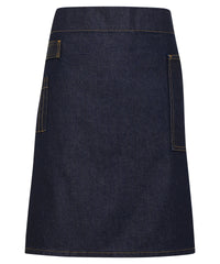 Premier Division Waxed-look Denim Waist Apron - Indigo Denim