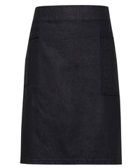 Premier Division Waxed-look Denim Waist Apron - Indigo/Brown Denim