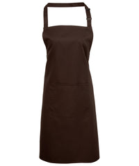 Premier Colours Bib Apron with Pocket - Brown