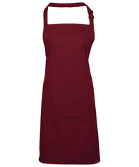 Premier Colours Bib Apron with Pocket - Burgundy