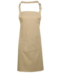 Premier Colours Bib Apron with Pocket - Khaki