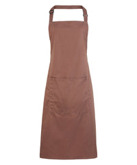 Premier Colours Bib Apron with Pocket - Mocha