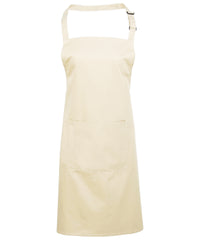 Premier Colours Bib Apron with Pocket - Natural