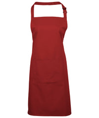 Premier Colours Bib Apron with Pocket - Red